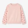 Sweat Manches Fleurs Ajourées Fille - Rose Pâle -Vertbaudet Soldes Boutique sweat manches fleurs ajourees fille
