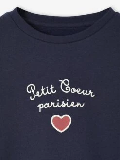 Sweat Motif Placé Fille - Encre -Vertbaudet Soldes Boutique sweat motif place fille 38