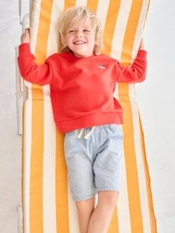 Sweat Motif Vacances Au Dos Garçon - Rouge -Vertbaudet Soldes Boutique sweat motif vacances au dos garcon 6