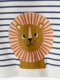 Sweat Rayé En Molleton Bébé - Caramel -Vertbaudet Soldes Boutique sweat raye en molleton bebe 64