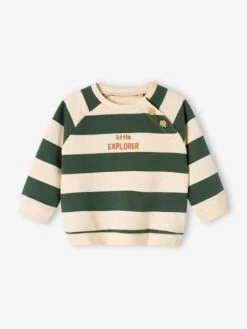 Sweat Rayé En Molleton Bébé - Caramel -Vertbaudet Soldes Boutique sweat raye en molleton bebe 77