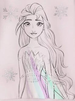 Frozen Sweat Reine Des Neiges Elsa Glitter - Lilas Poudré -Vertbaudet Soldes Boutique sweat reine des neiges elsa glitter 2