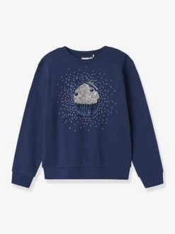 Sweat-shirt Fille Avec Cupcake à Paillettes NKFNUASA NAME IT - Encre -Vertbaudet Soldes Boutique sweat shirt fille avec cupcake a paillettes nkfnuasa name it 2