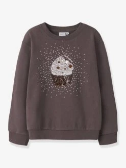Sweat-shirt Fille Avec Cupcake à Paillettes NKFNUASA NAME IT - Encre