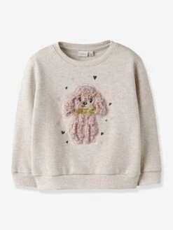 Sweat-shirt Fille NMFNURUBY NAME IT - Beige Chiné