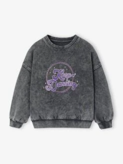 Sweat Sport Détail Glitter Fille - Anthracite -Vertbaudet Soldes Boutique sweat sport detail glitter fille 2
