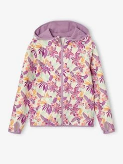 Sweat Sport Zippé Matière Technique Fille Motifs Fleurs - Anthracite -Vertbaudet Soldes Boutique sweat sport zippe matiere technique fille motifs fleurs 26