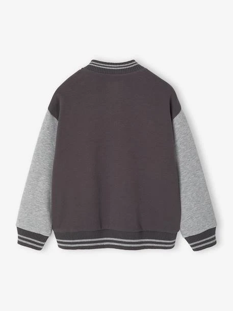 Sweat Style Teddy En Molleton Garçon Badge En Bouclettes. - Anthracite 2 Sweat Style Teddy En Molleton Garçon Badge En Bouclettes. - Anthracite – Image 2