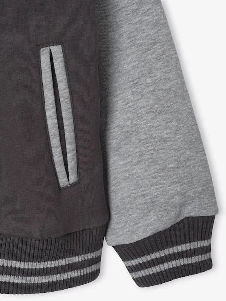 Sweat Style Teddy En Molleton Garçon Badge En Bouclettes. - Anthracite 4 Sweat Style Teddy En Molleton Garçon Badge En Bouclettes. - Anthracite – Image 4