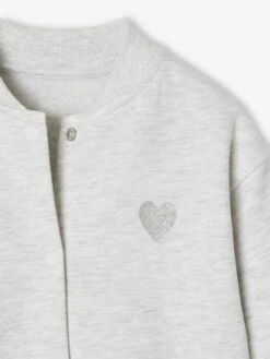 Sweat Style Teddy Fille En Molleton - Gris Chiné -Vertbaudet Soldes Boutique sweat style teddy fille en molleton 3