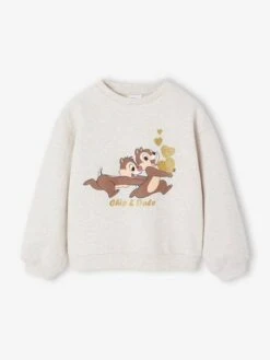 Disney Sweat Tic Tac Fille - Beige Chiné