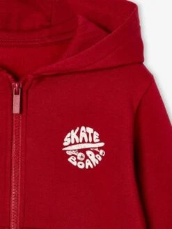 Sweat Zippé à Capuche Basics Garçon - Rouge 23 Sweat Zippé à Capuche Basics Garçon - Rouge -Vertbaudet Soldes Boutique sweat zippe a capuche basics garcon 35