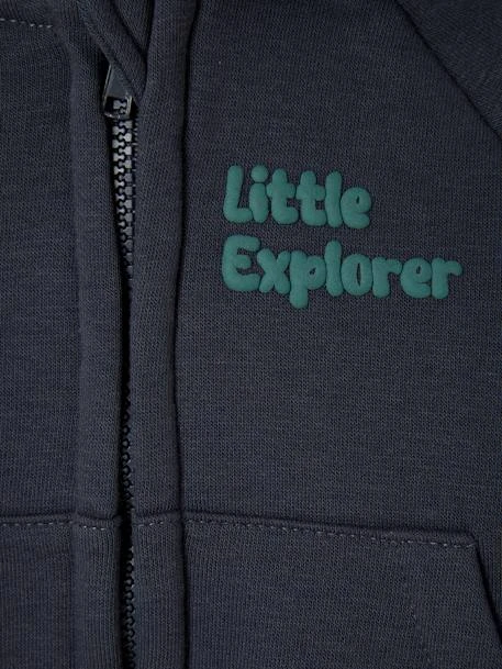 Sweat Zippé à Capuche Bébé - Bleu Ardoise 3 Sweat Zippé à Capuche Bébé - Bleu Ardoise – Image 3