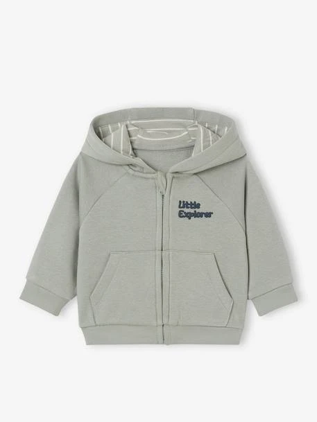 Sweat Zippé à Capuche Bébé - Bleu Ardoise 7 Sweat Zippé à Capuche Bébé - Bleu Ardoise – Image 7