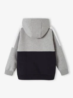 Sweat Zippé à Capuche Effet Colorblock Sport Garçon - Kaki -Vertbaudet Soldes Boutique sweat zippe a capuche effet colorblock sport garcon 45