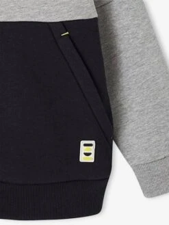 Sweat Zippé à Capuche Effet Colorblock Sport Garçon - Kaki -Vertbaudet Soldes Boutique sweat zippe a capuche effet colorblock sport garcon 46