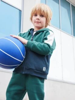 Sweat Zippé à Capuche Effet Colorblock Sport Garçon - Kaki -Vertbaudet Soldes Boutique sweat zippe a capuche effet colorblock sport garcon 56