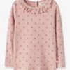 T-shirt à Col Volant Fille Lil' Atelier - Rose 9 T-shirt à Col Volant Fille Lil' Atelier - Rose -Vertbaudet Soldes Boutique t shirt a col volant fille lil atelier