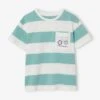 T-shirt à Large Rayures Garçon - Rayé Vert -Vertbaudet Soldes Boutique t shirt a large rayures garcon