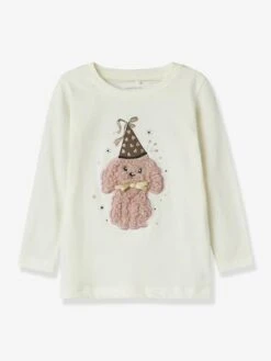 T-shirt à Manches Longues Pour Fille Avec Motifs 3D NMFNINNA NAME IT - Rose