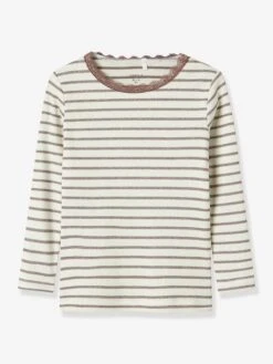 T-shirt à Manches Longues Pour Fille Avec Rayures Brillantes NMFNETTE NAME IT - Mauve