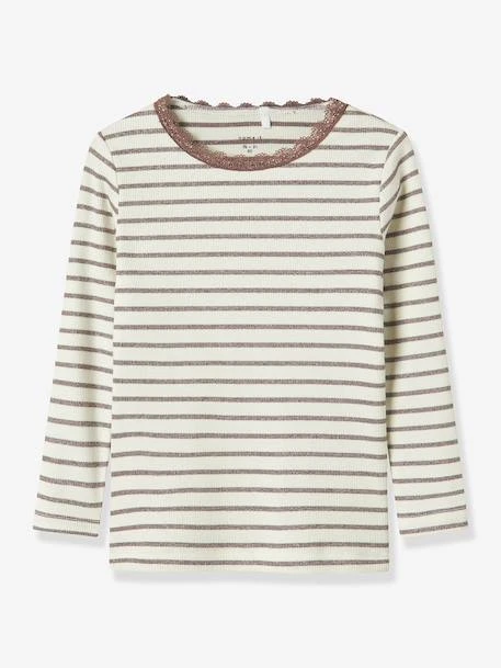 T-shirt à Manches Longues Pour Fille Avec Rayures Brillantes NMFNETTE NAME IT - Mauve 1 T-shirt à Manches Longues Pour Fille Avec Rayures Brillantes NMFNETTE NAME IT - Mauve