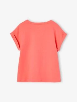 T-shirt à Message Motifs Fleurs Fille - Corail -Vertbaudet Soldes Boutique t shirt a message motifs fleurs fille 45