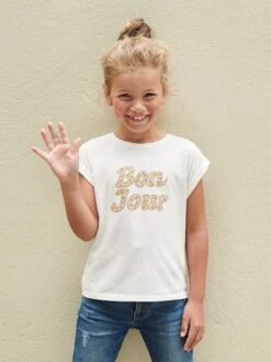 T-shirt à Message Motifs Fleurs Fille - Corail -Vertbaudet Soldes Boutique t shirt a message motifs fleurs fille 47