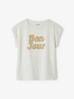 T-shirt à Message Motifs Fleurs Fille - Corail -Vertbaudet Soldes Boutique t shirt a message motifs fleurs fille 48