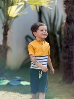 T-shirt Anti-noyade Enfant - 2/3 Ans Manches Longues, 4/5 Ans Manches Courtes - Jaune -Vertbaudet Soldes Boutique t shirt anti noyade enfant 23 ans manches longues 45 ans manches courtes 21