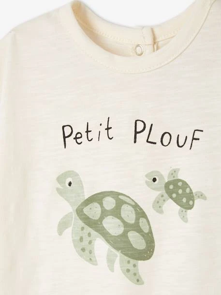 T-shirt Bébé à Motif En Coton Bio Manches Courtes - Abricot 5 T-shirt Bébé à Motif En Coton Bio Manches Courtes - Abricot – Image 5