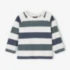 T-shirt Bébé Rayé Manches Longues - Bleu Grisé -Vertbaudet Soldes Boutique t shirt bebe raye manches longues
