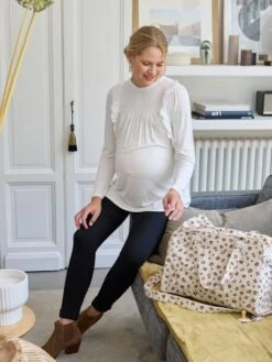 T-shirt Blouse De Grossesse Volants En Broderie Anglaise - écru 12 T-shirt Blouse De Grossesse Volants En Broderie Anglaise - écru -Vertbaudet Soldes Boutique t shirt blouse de grossesse volants en broderie anglaise 3