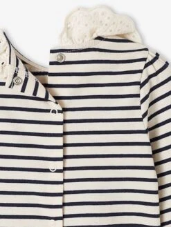 T-shirt Col Brodé Bébé Manches Longues - Rayé Rouge -Vertbaudet Soldes Boutique t shirt col brode bebe manches longues 31