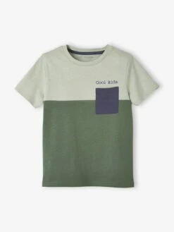 T-shirt Coloblock Garçon Manches Courtes - Ardoise -Vertbaudet Soldes Boutique t shirt coloblock garcon manches courtes 8