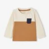 T-shirt Colorblock Bébé Bio Personnalisable - Noix De Pécan -Vertbaudet Soldes Boutique t shirt colorblock bebe bio personnalisable