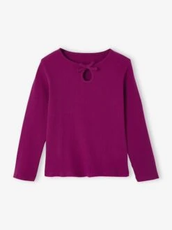 T-shirt En Côtes Fille Manches Longues - Violine 9 T-shirt En Côtes Fille Manches Longues - Violine -Vertbaudet Soldes Boutique t shirt en cotes fille manches longues 9