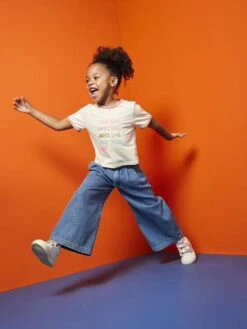 T-shirt Fille à Message Manches Courtes Fille - écru -Vertbaudet Soldes Boutique t shirt fille a message manches courtes fille 4