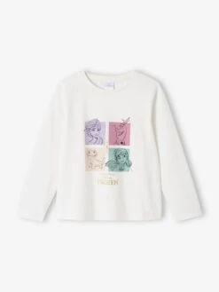 Frozen T-shirt Fille Manches Longues Disney La Reine Des Neiges 2 - écru