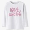NAME IT T-shirt Fille Manches Longues NMFLINEA , Coupe Boxy - Rose