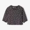 T-shirt Forme Blouse Imprimé Fleuri - Anthracite -Vertbaudet Soldes Boutique t shirt forme blouse imprime fleuri
