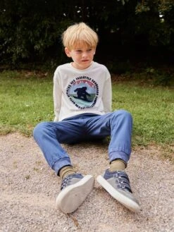 T-shirt Garçon Imprimé Devant - Anthracite -Vertbaudet Soldes Boutique t shirt garcon imprime devant 12