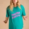 T-shirt Grossesse "Mama Bisou" - Vert -Vertbaudet Soldes Boutique t shirt grossesse mama bisou