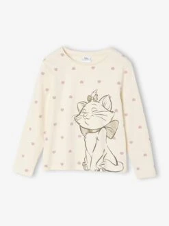 T-shirt Manches Longues Fille Disney Marie Les Aristochats - écru