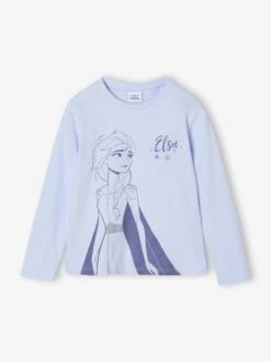 Frozen T-shirt Manches Longues Fille Disney Reine Des Neiges - Bleu Ciel