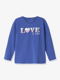 NAME IT T-shirt Manches Longues Fille NMFLIRA , Coupe Boxy - Blanc -Vertbaudet Soldes Boutique t shirt manches longues fille nmflira coupe boxy 3