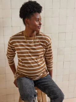 T-shirt Marinière De Grossesse Et D'allaitement - Olive -Vertbaudet Soldes Boutique t shirt mariniere de grossesse et dallaitement 59