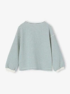 T-shirt Marinière Encolure Bateau Fille - Blanc Rayé -Vertbaudet Soldes Boutique t shirt mariniere encolure bateau fille 6