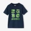 T-shirt Minecraft Manches Courtes - Bleu Nuit