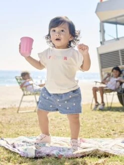 T-shirt Motif Fantaisie Bébé En Coton Bio - Blanc -Vertbaudet Soldes Boutique t shirt motif fantaisie bebe en coton bio 4